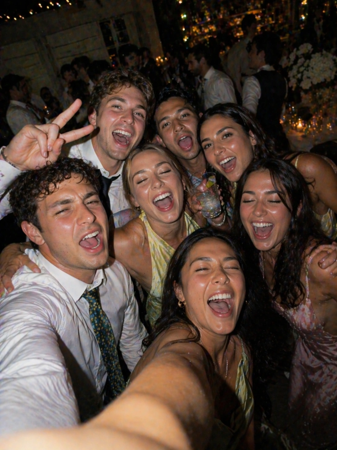 Phone browser upload screen with wedding photos selected, no login prompt shown