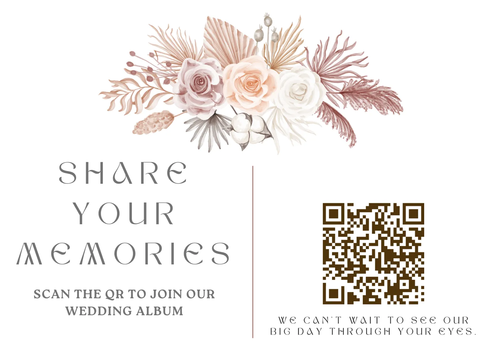 Elegant wedding QR code card design