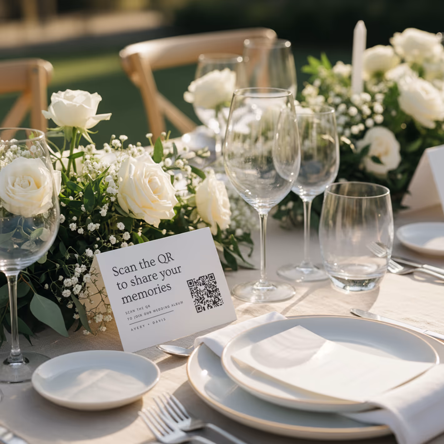 QR cards on tables